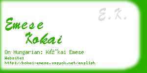 emese kokai business card